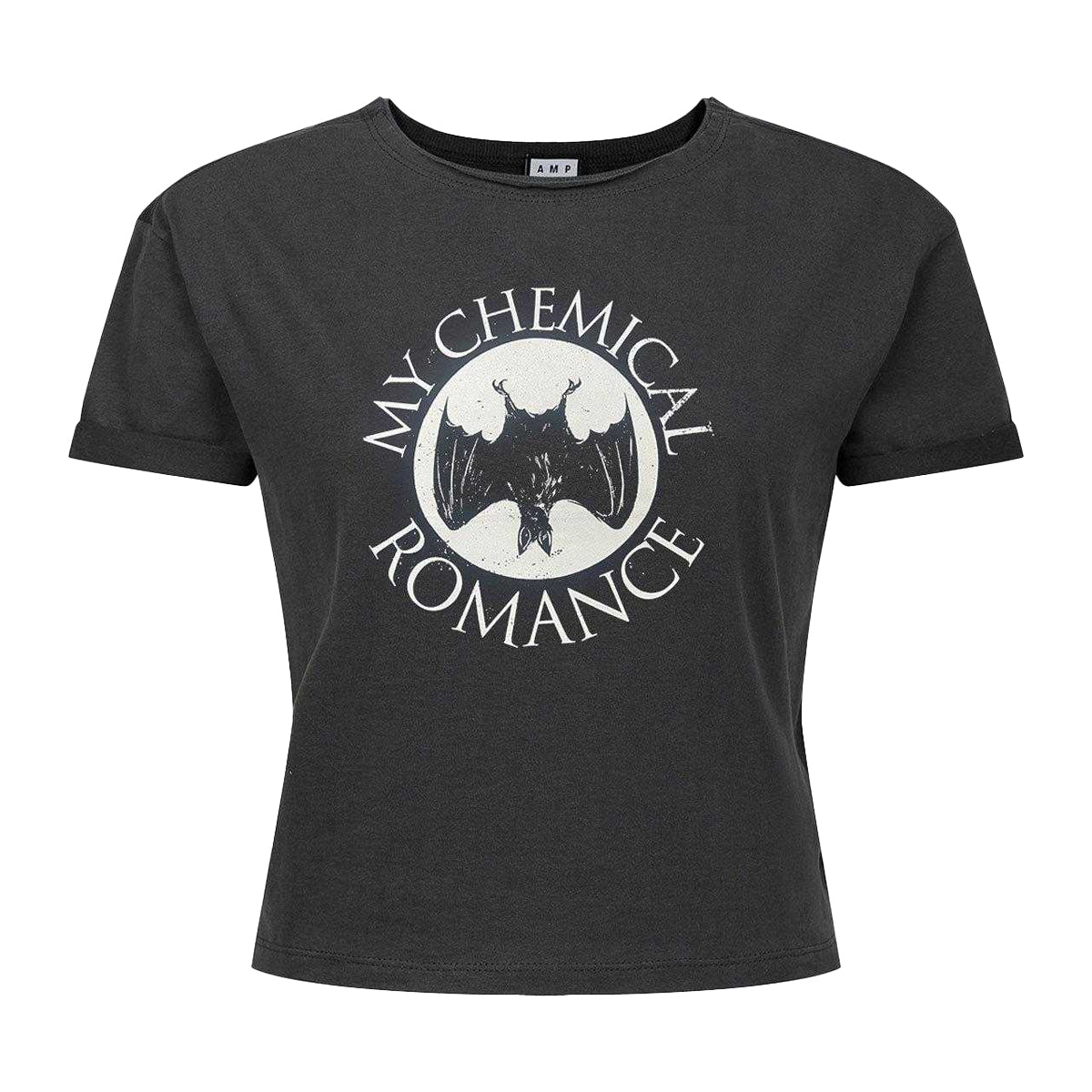 Charcoal - Front - Amplified Womens-Ladies Bat Tank My Chemical Romance Crop Top