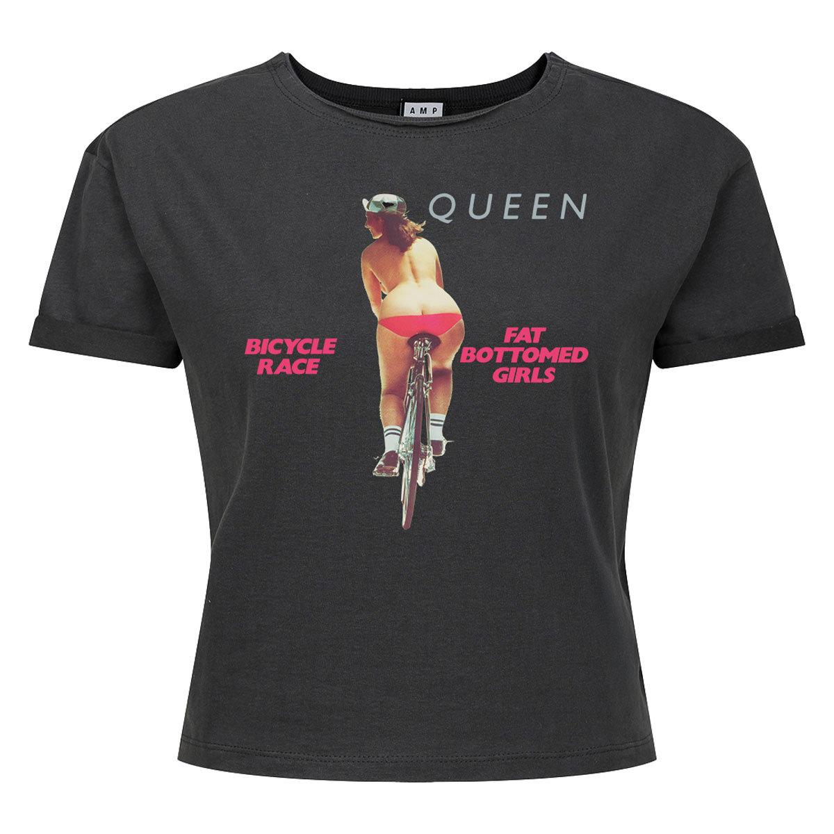 Charcoal - Front - Amplified Womens-Ladies Queen Crop Top