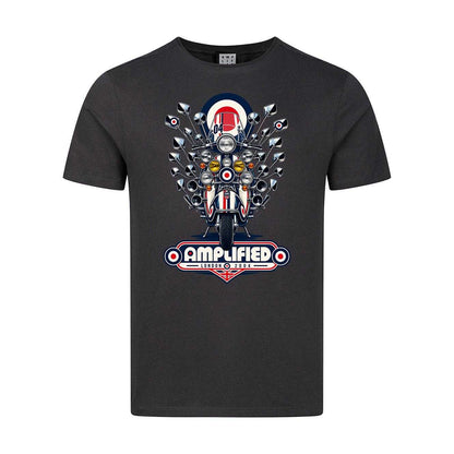 Charcoal - Front - Amplified Unisex Adult Scooter Mod Target T-Shirt