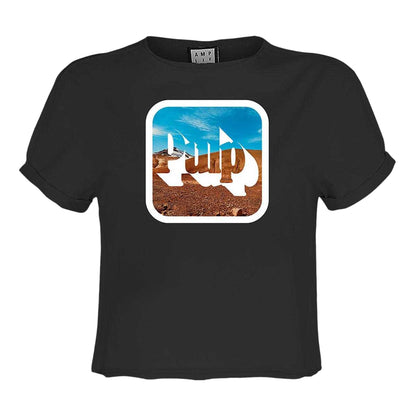Charcoal - Front - Amplified Womens-Ladies Pulp Cotton Crop Top