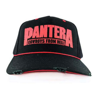 Black-Red - Front - Amplified Unisex Adult Cowboys From Hell Pantera Trucker Cap