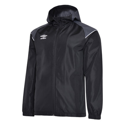 Black-Carbon-Brilliant White - Front - Umbro Childrens-Kids Waterproof Jacket