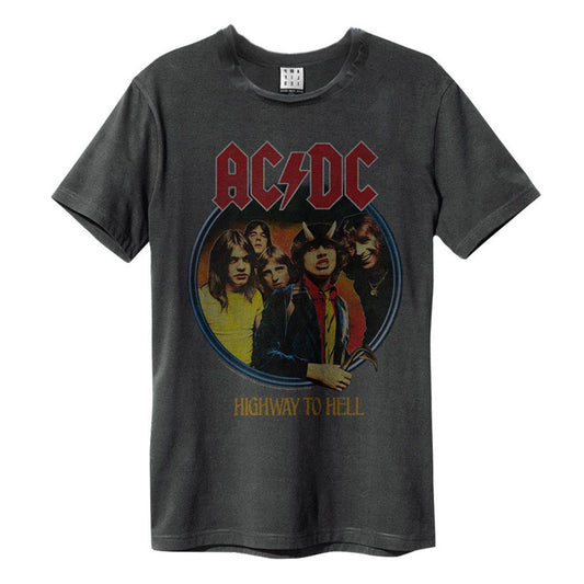 Charcoal - Front - Amplified Unisex Adult Highway To Hell AC-DC T-Shirt