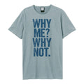 Strange Blue - Front - Amplified Unisex Adult Why Me Liam Gallagher T-Shirt