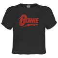 Charcoal-Red - Front - Amplified Womens-Ladies David Bowie Logo T-Shirt