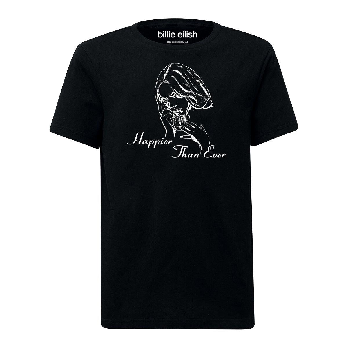 Black - Front - Amplified Unisex Adult Happier Than Ever Billie Eilish T-Shirt