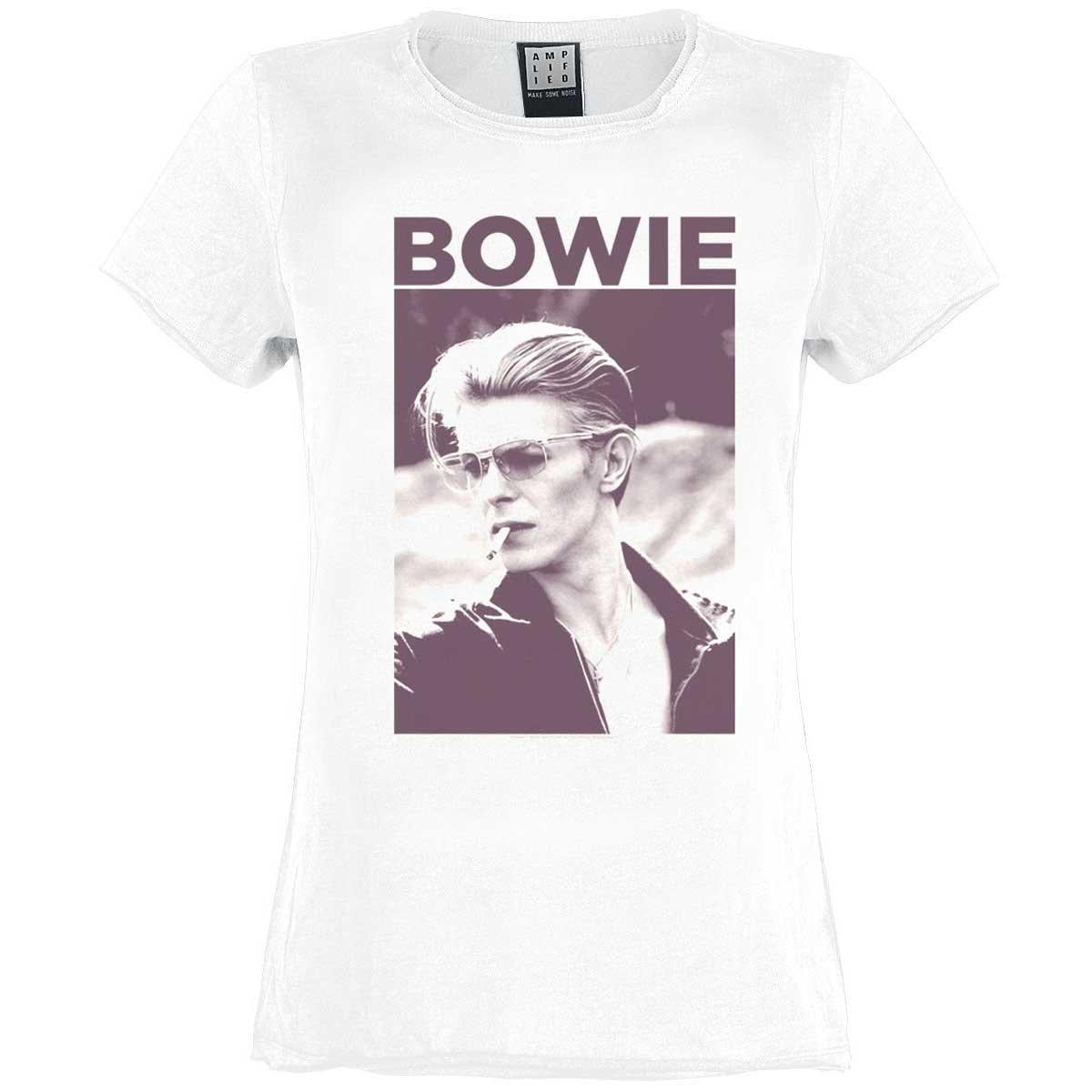 Vintage White - Front - Amplified Womens-Ladies Cigarette David Bowie T-Shirt