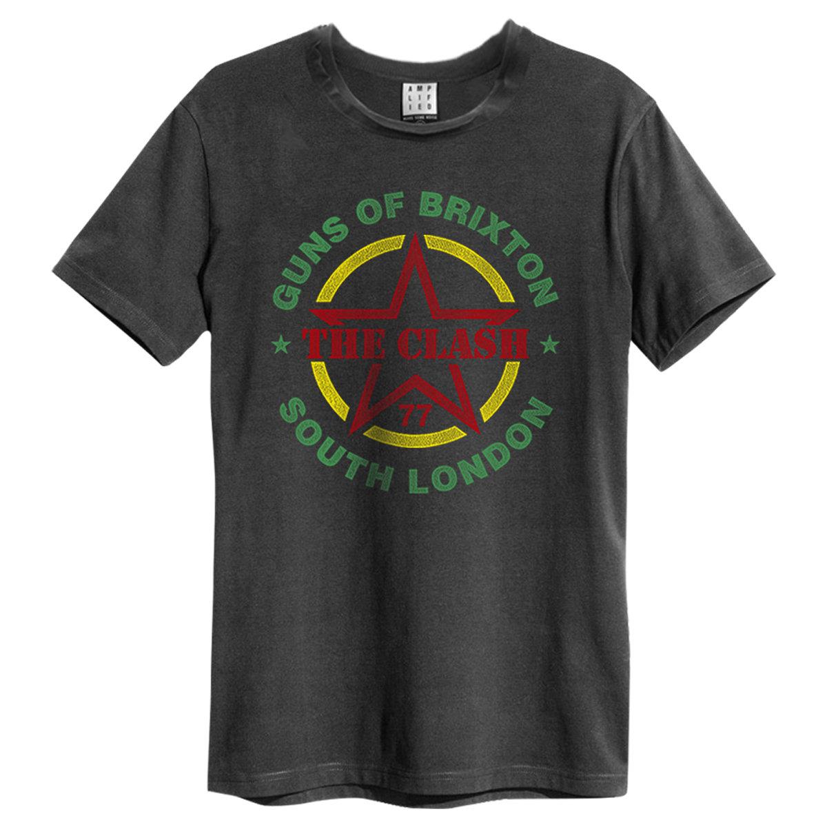 Charcoal - Front - Amplified Unisex Adult Guns Of Brixton The Clash T-Shirt