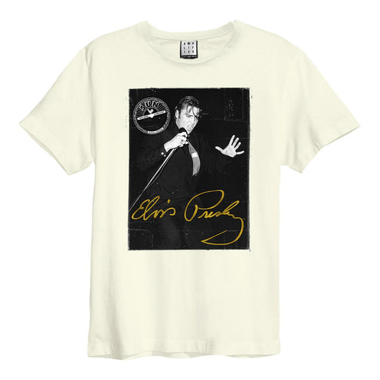 Vintage White - Front - Amplified Unisex Adult Portrait Live Sun Records & Elvis T-Shirt