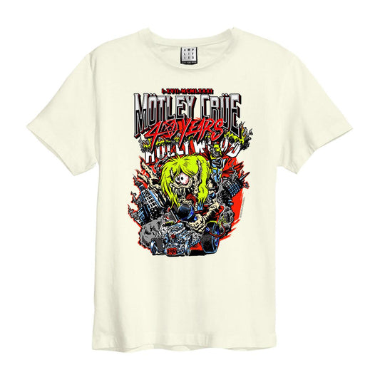 Vintage White - Front - Amplified Unisex Adult 40 Years Motley Crue T-Shirt