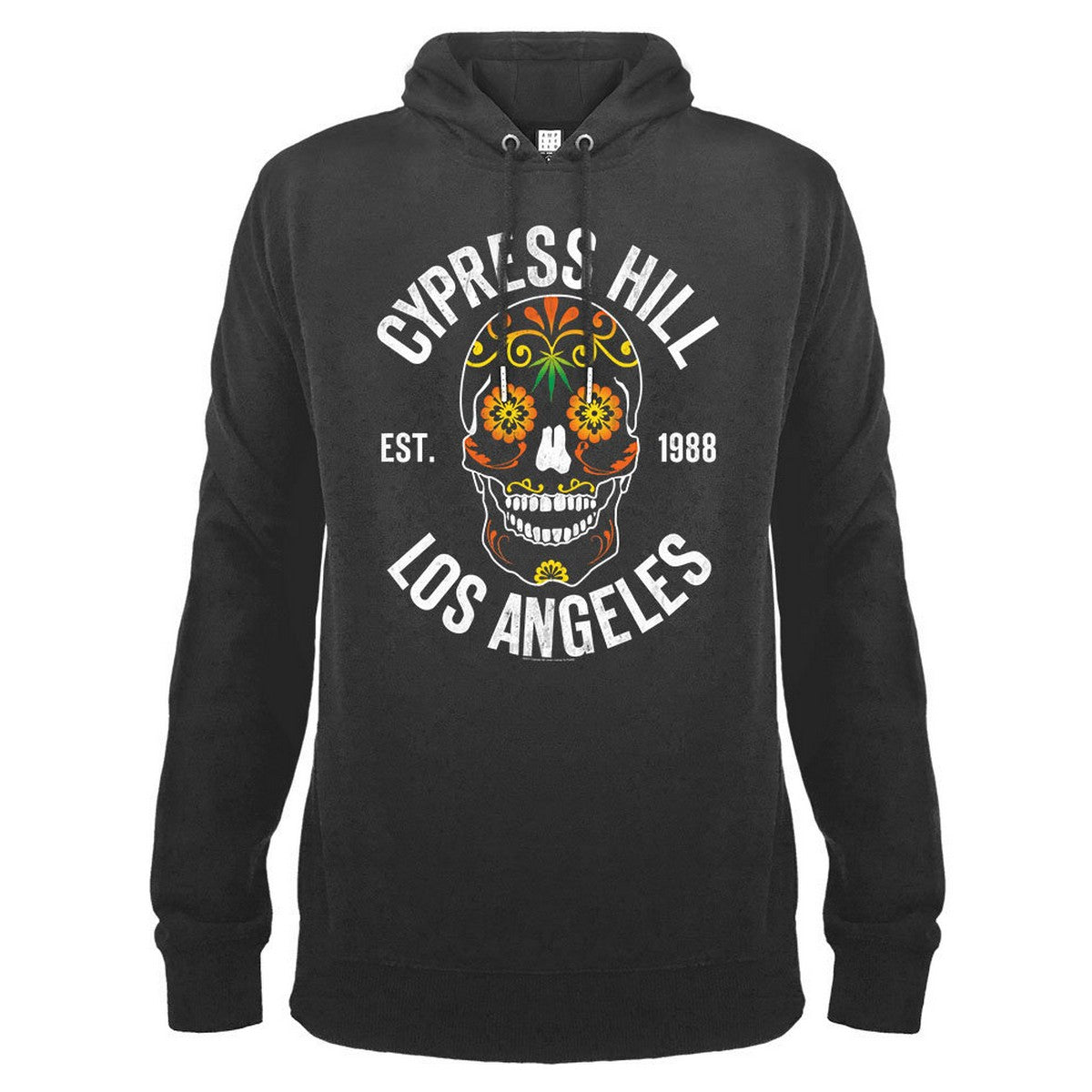 Slate - Front - Amplified Unisex Adult Floral Skull Cypress Hill Hoodie
