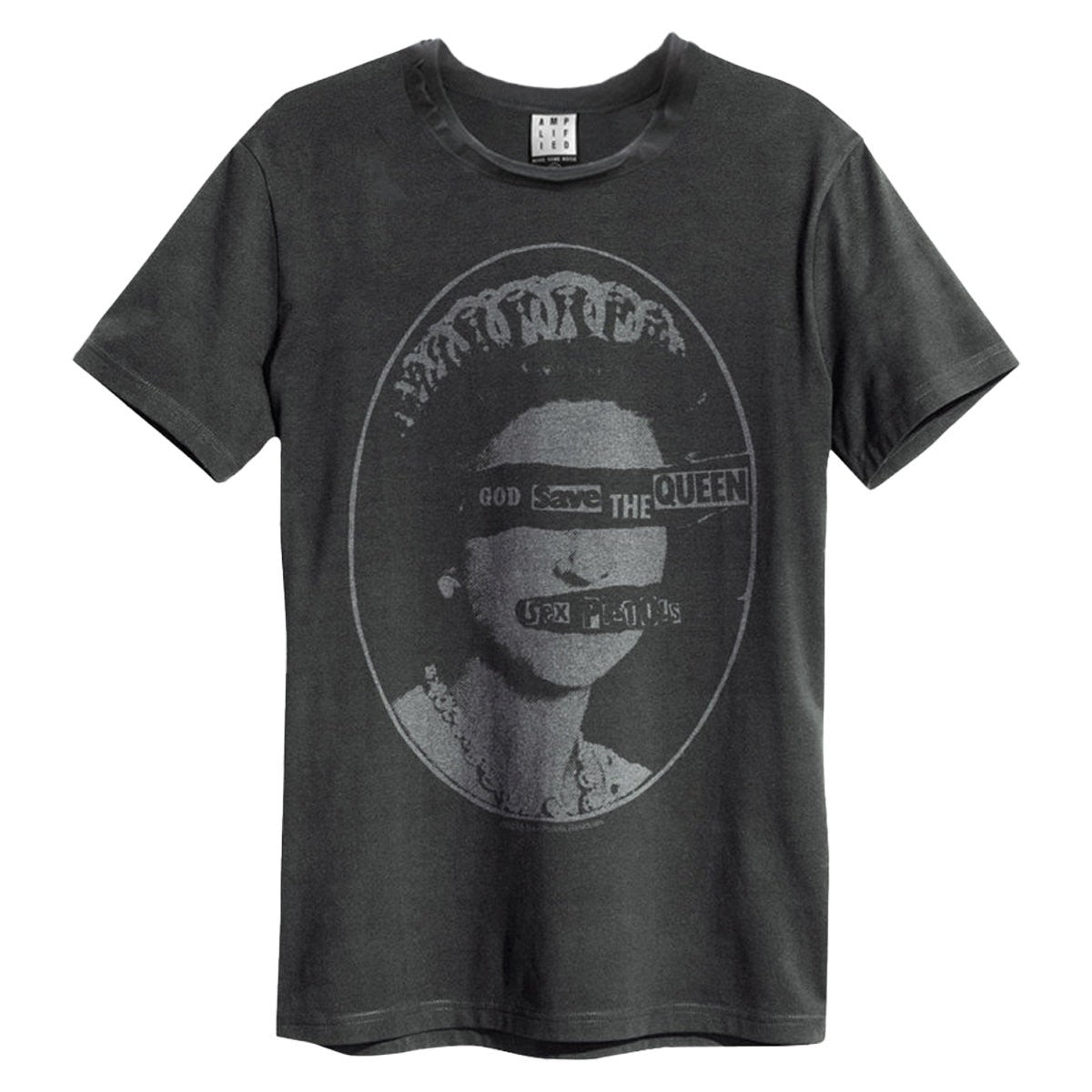 Charcoal - Front - Amplified Unisex Adult Queen Sex Pistols T-Shirt