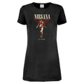 Charcoal - Front - Amplified Womens-Ladies In Utero Nirvana T-Shirt Dress