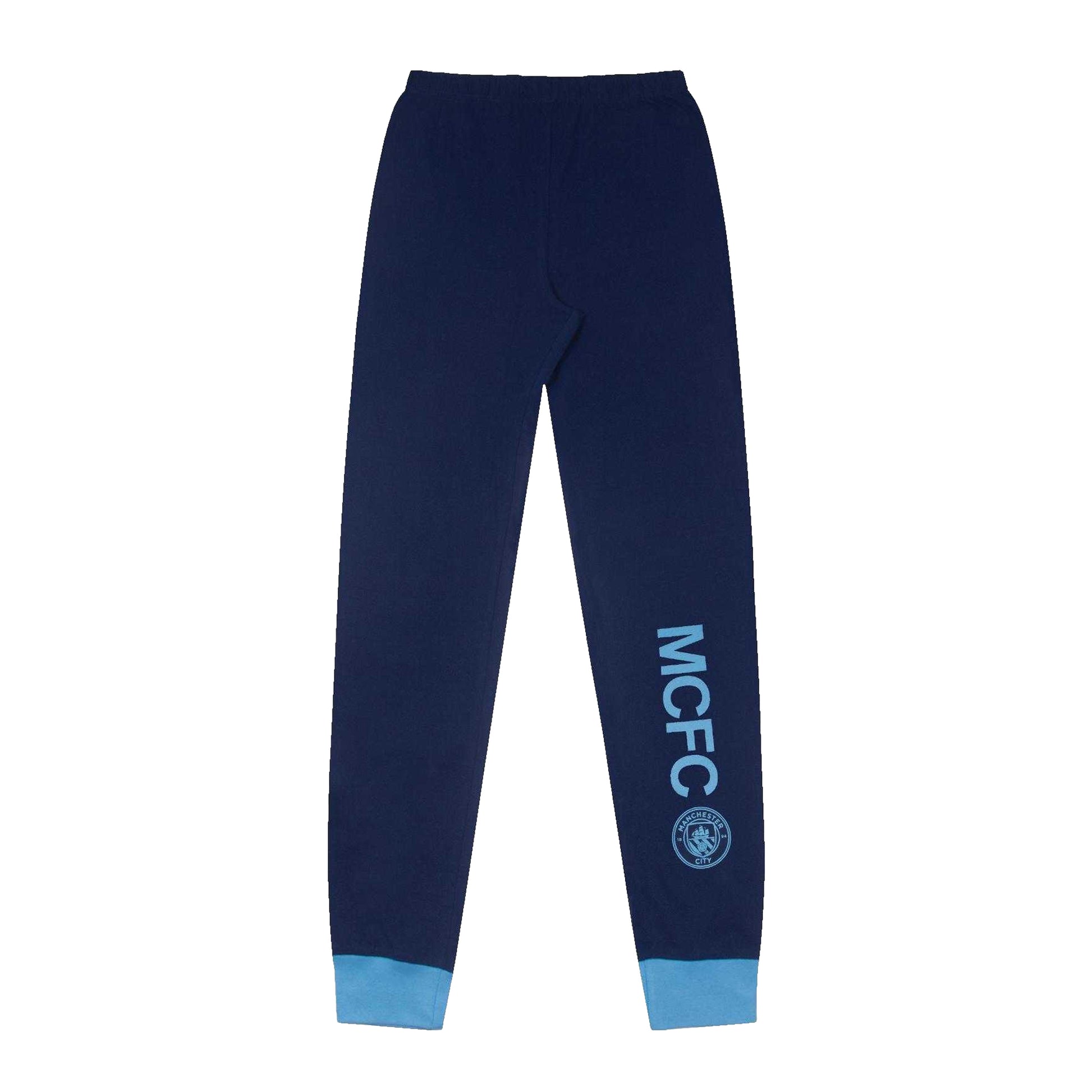 Sky Blue - Side - Manchester City FC Boys Sublimated Long-Sleeved Long Pyjama Set