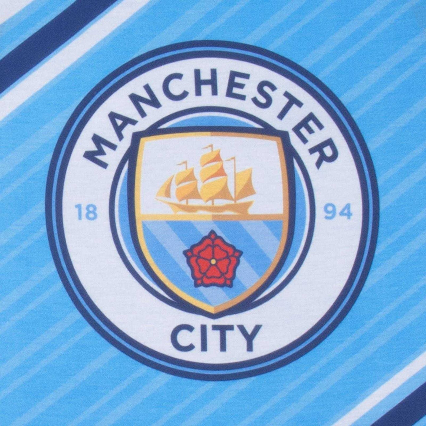 Sky Blue - Pack Shot - Manchester City FC Boys Sublimated Long-Sleeved Long Pyjama Set