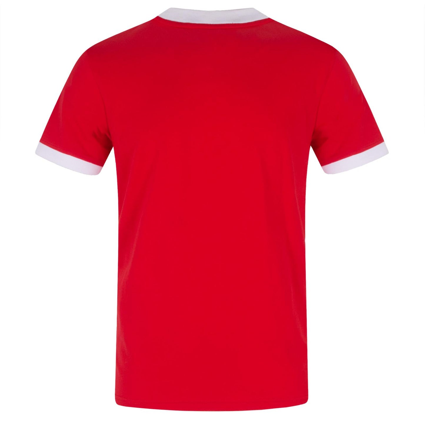 Red - Back - Fan Originals Mens United Wembley 1958 Retro V Neck T-Shirt