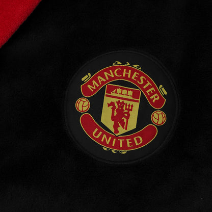 Black - Back - Manchester United FC Mens Crest Fleece Dressing Gown