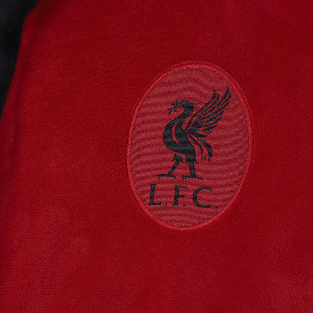 Red - Back - Liverpool FC Mens Crest Fleece Dressing Gown
