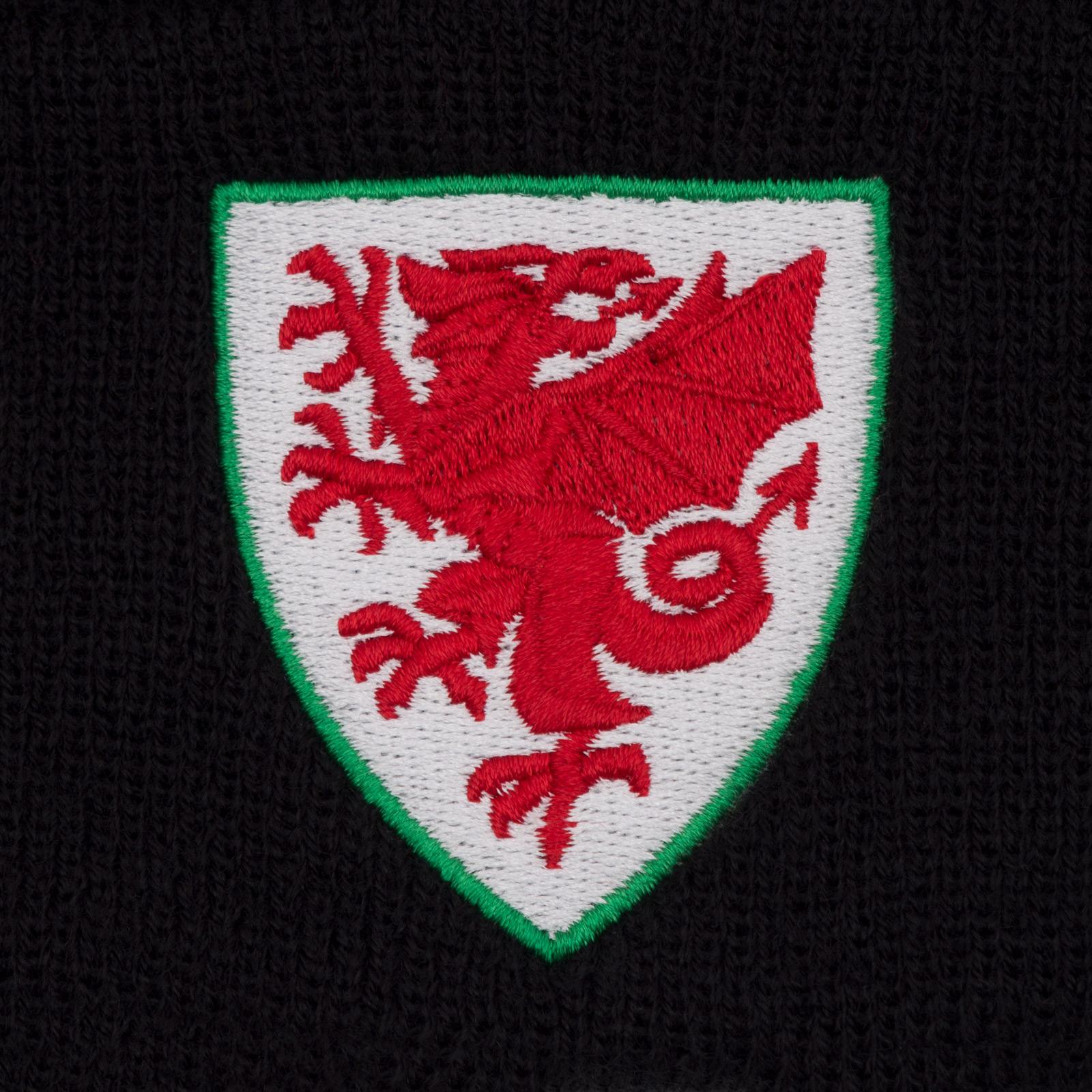 Red-Black - Back - FA Wales Bobble Knitted Beanie