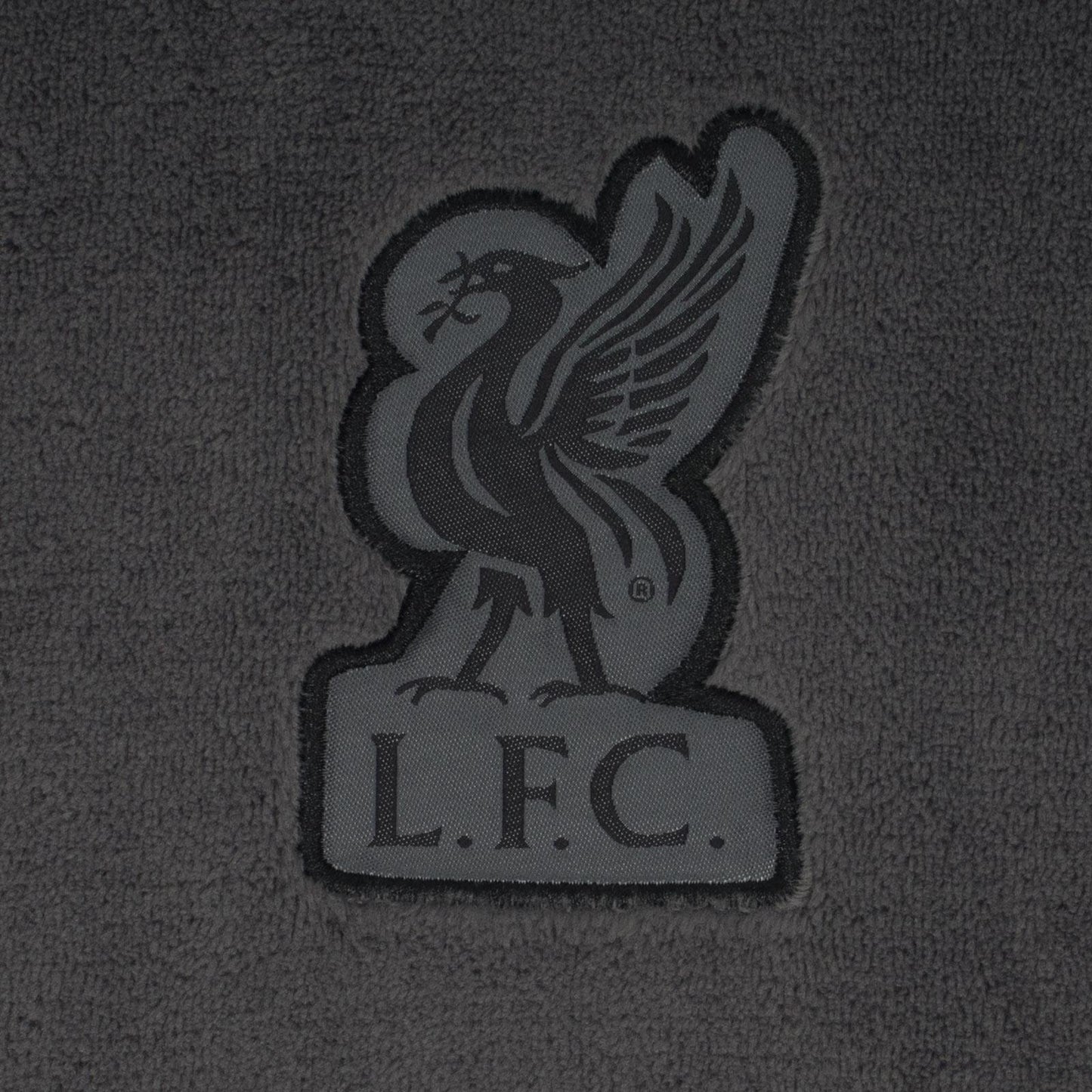Grey - Back - Liverpool FC Mens Plain Fleece Dressing Gown