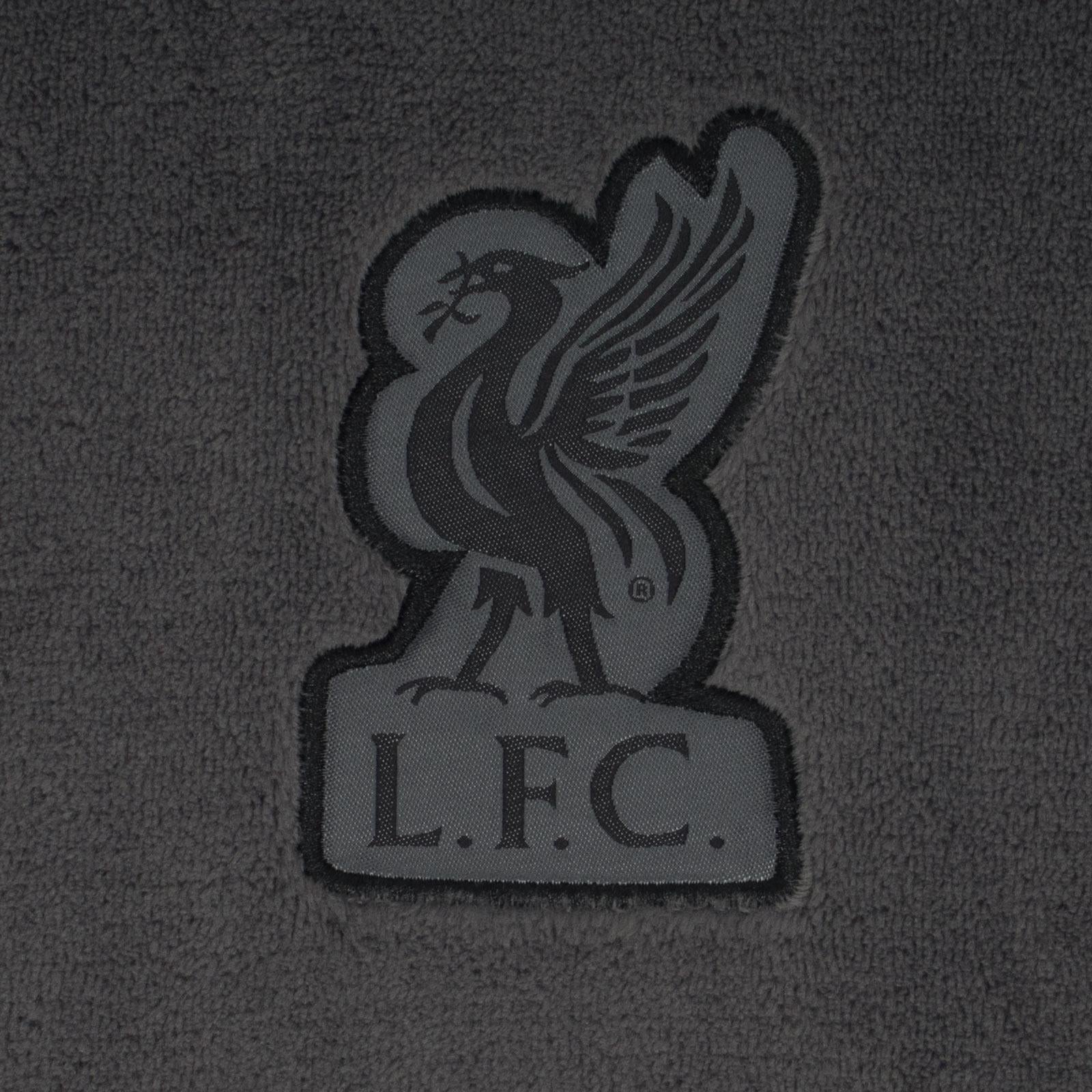 Grey - Back - Liverpool FC Mens Plain Fleece Dressing Gown