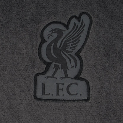 Grey - Back - Liverpool FC Mens Plain Fleece Dressing Gown