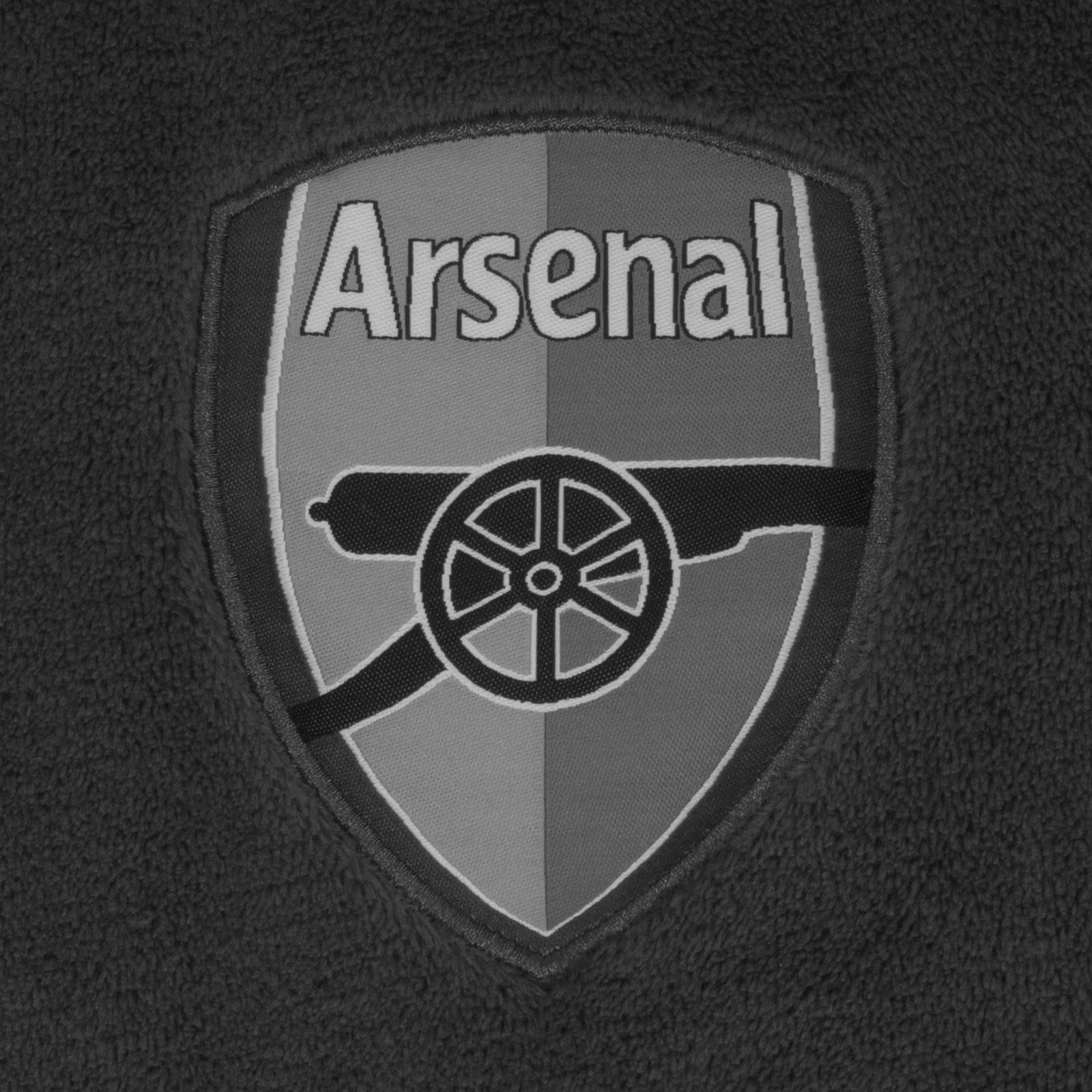 Grey - Back - Arsenal FC Mens Crest Fleece Dressing Gown
