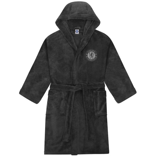 Grey - Front - Chelsea Mens Crest Fleece Dressing Gown