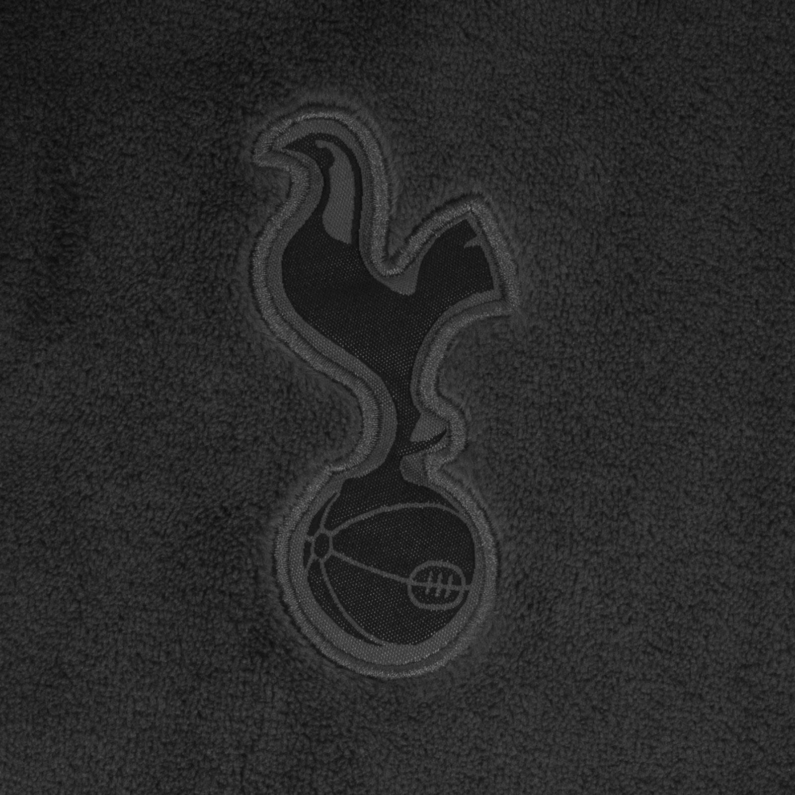Grey - Back - Tottenham Hotspur FC Mens Crest Fleece Dressing Gown