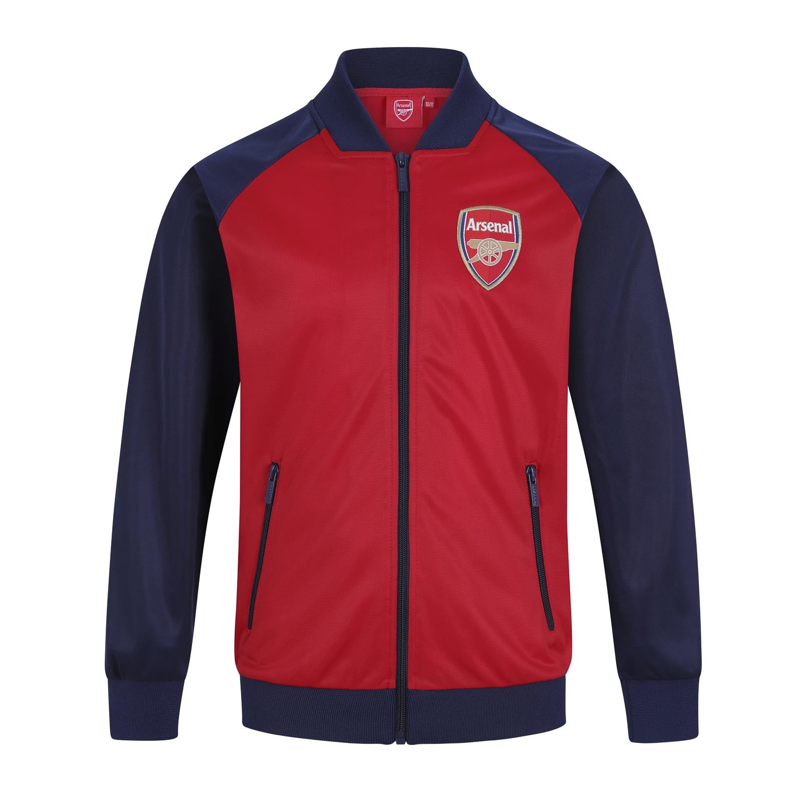 Red-Navy - Front - Arsenal FC Boys Retro Track Jacket