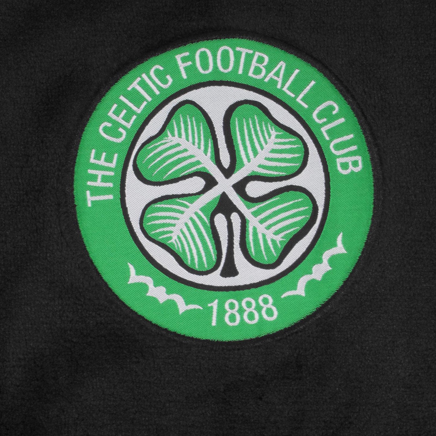 Black - Back - Celtic FC Mens Crest Fleece Contrast Trim Dressing Gown