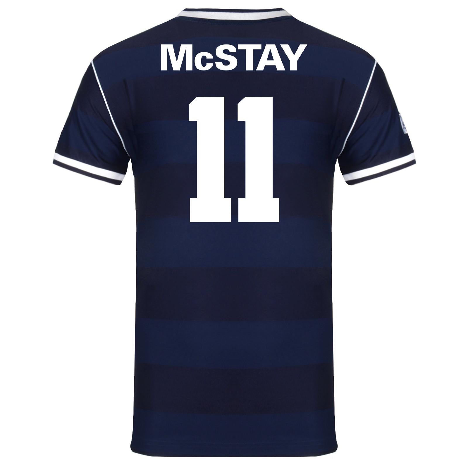 Navy Blue - Back - Scotland FA Mens McStay 11 1986 Retro T-Shirt