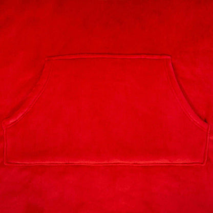 Red - Side - Manchester United FC Unisex Adult Crest Oversized Blanket Hoodie