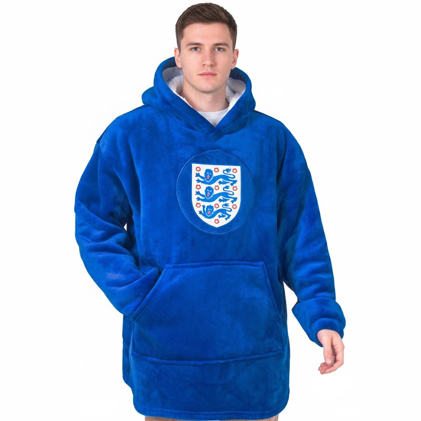Blue - Front - England Unisex Adult Crest Oversized Blanket Hoodie
