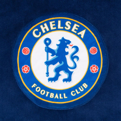 Blue - Back - Chelsea FC Unisex Adult Crest Oversized Blanket Hoodie