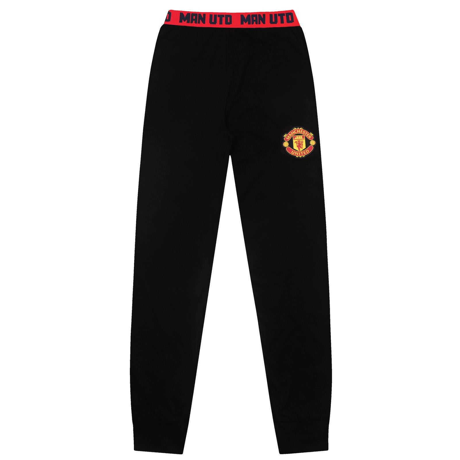 Black - Side - Manchester United FC Mens Long Pyjama Set
