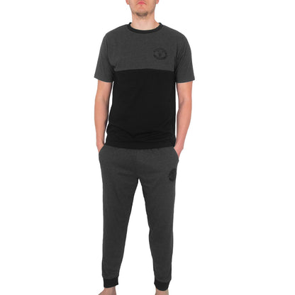 Grey - Front - Manchester United FC Mens Long Pyjama Set