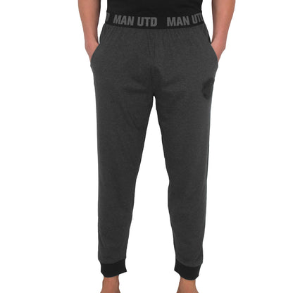 Grey - Side - Manchester United FC Mens Long Pyjama Set