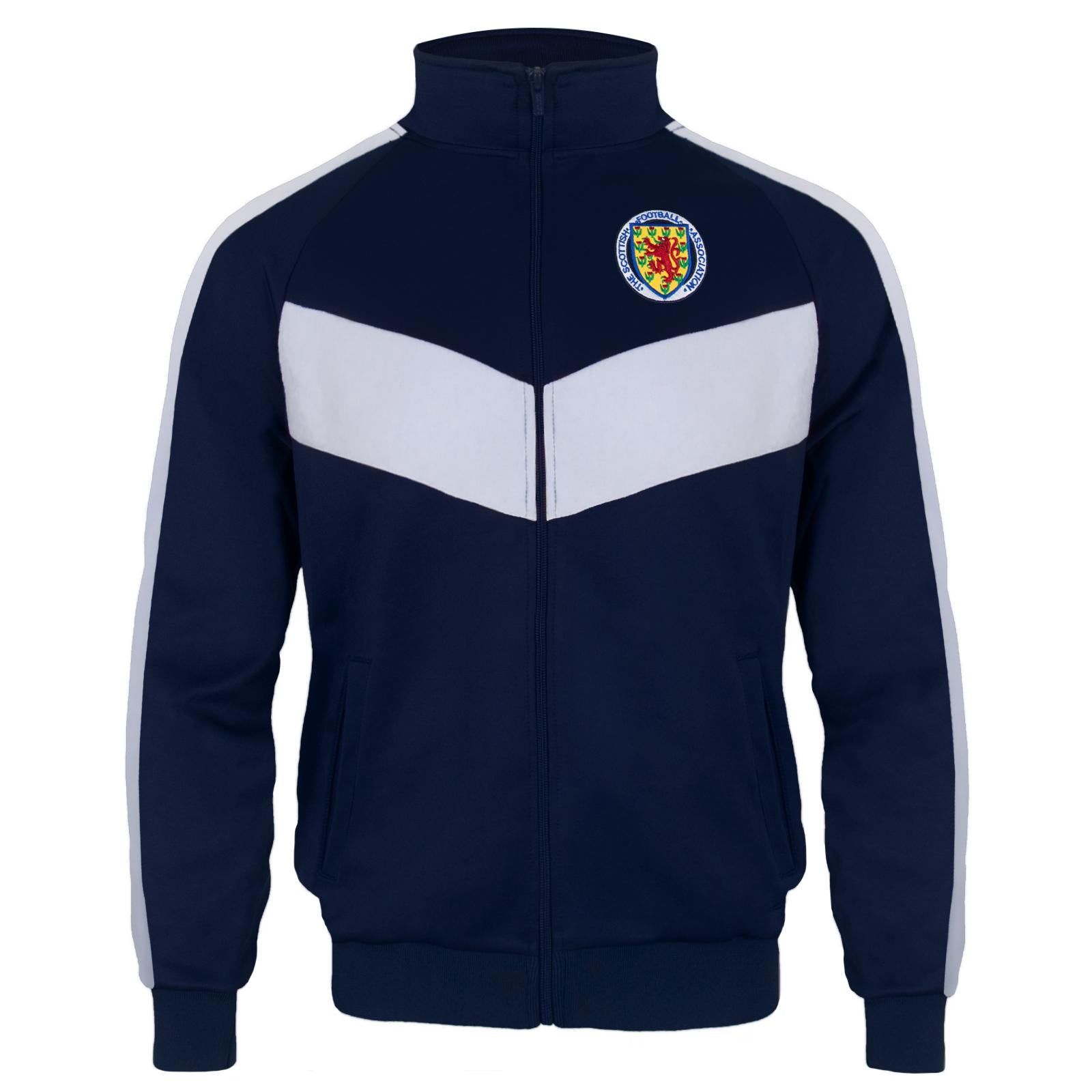 Navy-White - Front - Scottish FA Mens Track Jacket
