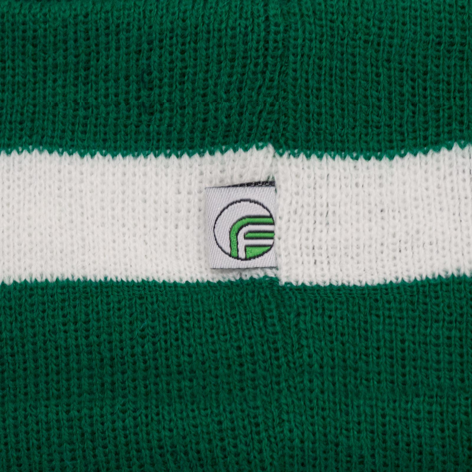 Green-White - Back - Fan Originals Celtic Stripe Bobble Football Beanie