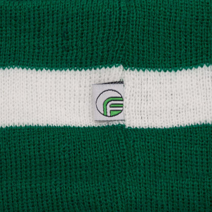 Green-White - Back - Fan Originals Celtic Stripe Bobble Football Beanie