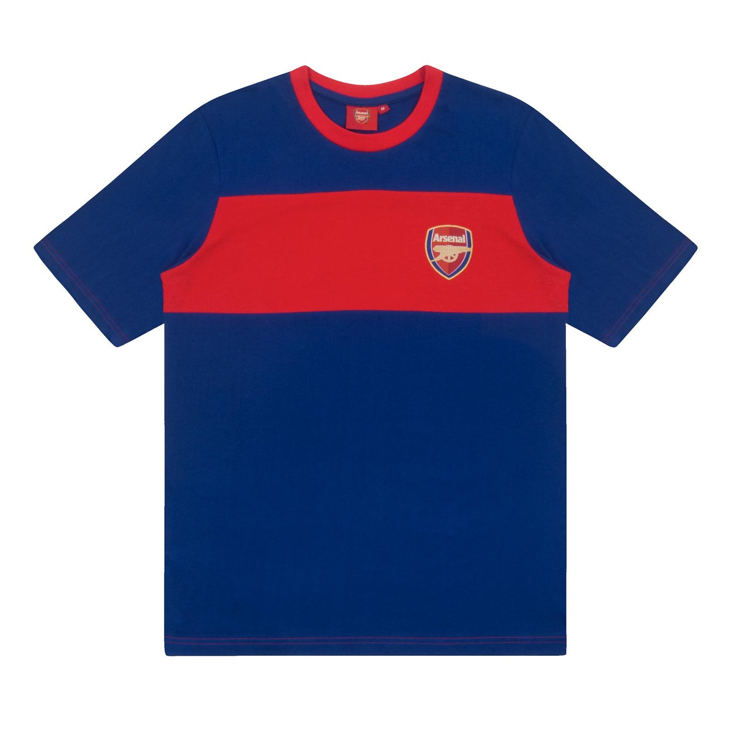 Navy-Red - Back - Arsenal FC Mens Premium Long Pyjama Set
