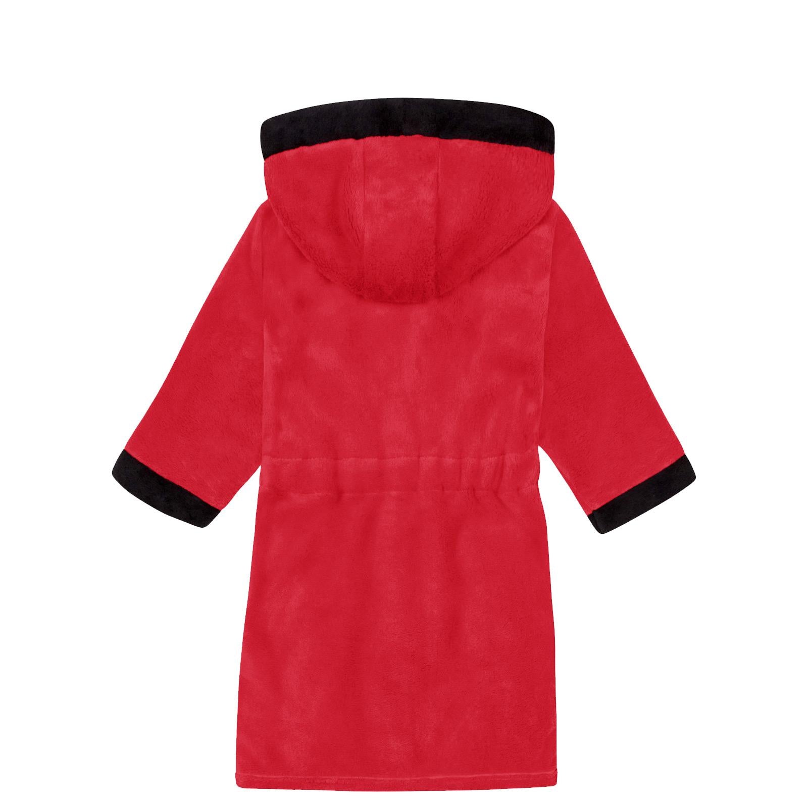 Red - Back - Liverpool FC Boys Crest Fleece Contrast Trim Dressing Gown