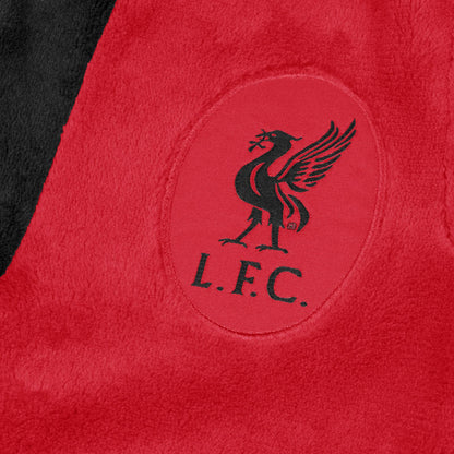 Red - Side - Liverpool FC Boys Crest Fleece Contrast Trim Dressing Gown