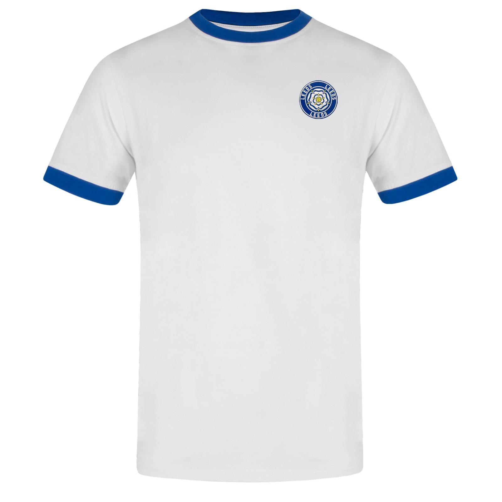 White - Front - Leeds United FC Mens Retro T-Shirt