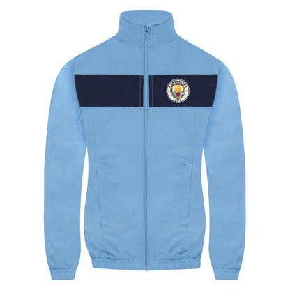 Navy Blue - Back - Manchester City FC Boys Contrast Striped Tracksuit