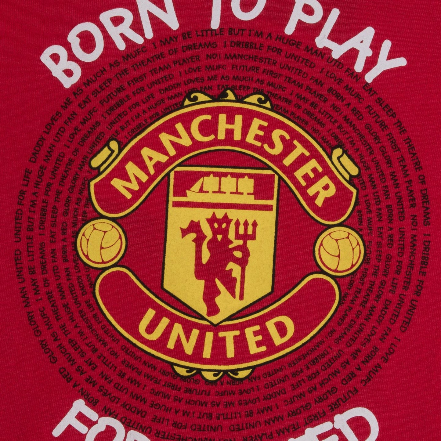 Red - Side - Manchester United FC Baby Boys Born To Play Long Pyjama Set