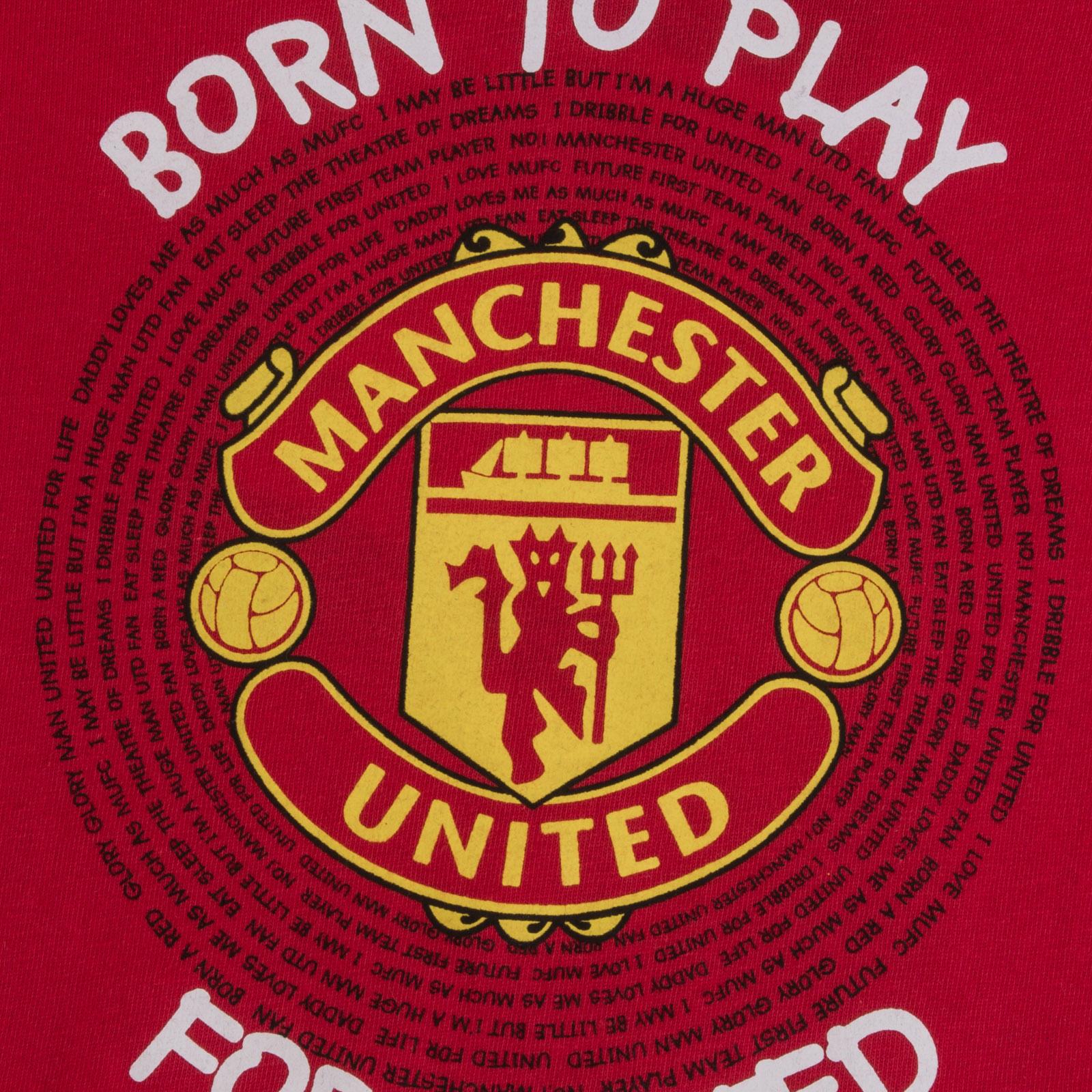 Red - Side - Manchester United FC Baby Boys Born To Play Long Pyjama Set