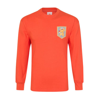 Orange - Front - Holland Mens 1968 Retro Long-Sleeved T-Shirt