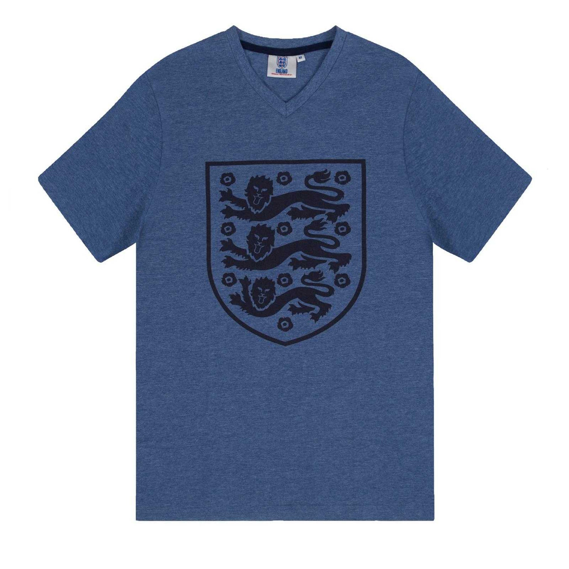 Apres Navy Marl - Back - England Mens Short Pyjama Set